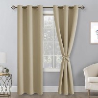 Hiasan Blackout Curtains For Bedroom 42 X 84 Inches Long Thermal Insulated Light Blocking Window Curtains For Living Room