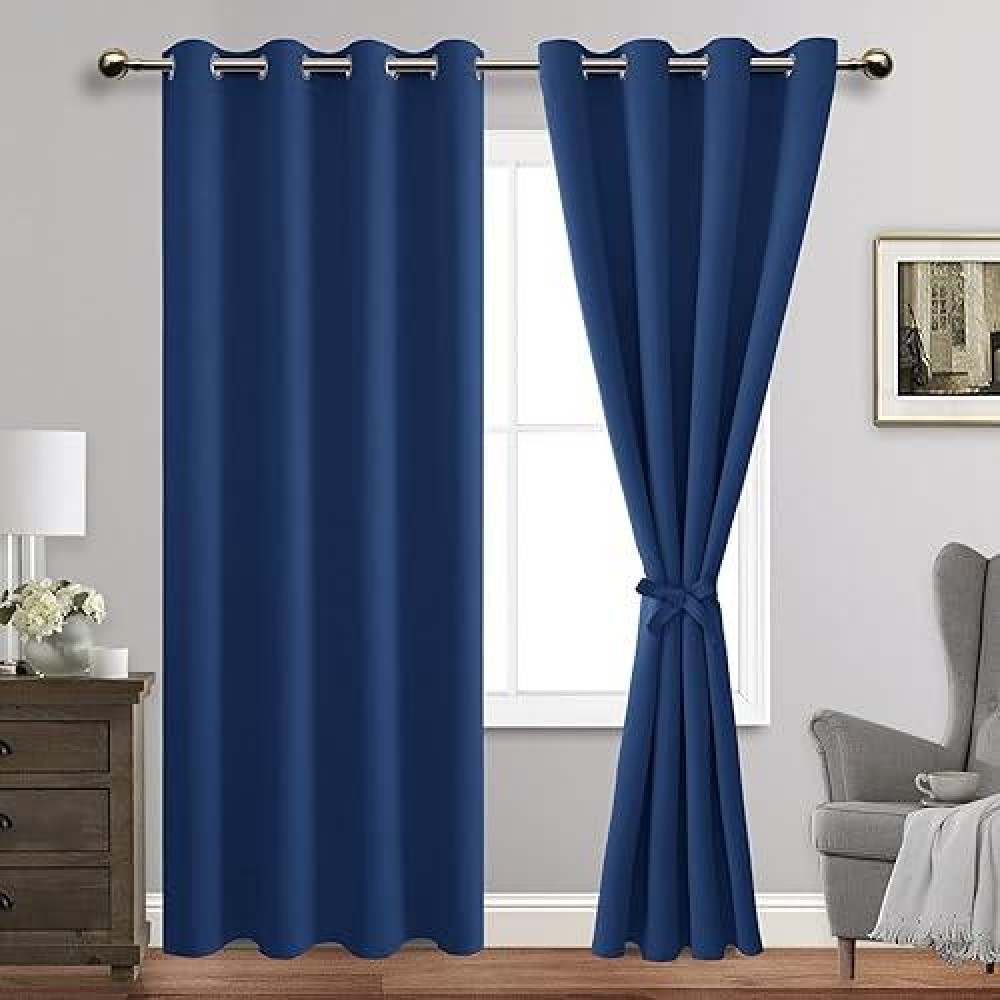 Jiuzhen Blackout Curtains With Tiebacksthermal Insulated Light Blockingnoise Reducing Grommet Curtain For Bedroomliving Room