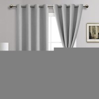 Jiuzhen Silver Grey Blackout Curtains With Tiebacksthermal Insulated Light Blocking And Noise Reducing Grommet Curtain Drapes