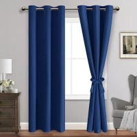 Jiuzhen Blackout Curtains With Tiebacksthermal Insulated Light Blocking And Noise Reducing Grommet Curtain Drapes For Bedroom