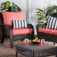 Greendale Home Fashions Outdoor 2-Piece Deep Seat Cushion Set, Dusk Pink