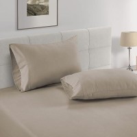 Lane Linen Queen Fitted Sheet 100 Organic Cotton Fitted Bed Sheets 3 Pc Set 1 Fitted Sheet 2 Pillowcases Percale Weave So