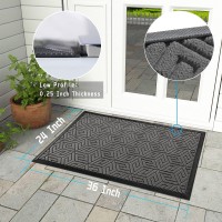 Yimobra Sturdy Front Entrance Door Mat Outdoor Indoor 36X24 Inch Heavy Duty Doormat Entryway Floor Mat Non Slip Rubber Backin