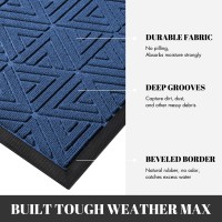 Yimobra Blue Front Entrance Door Mat Outdoor Indoor 36X24 Inch Heavy Duty Doormat Entryway Floor Mat Non Slip Durable Rubber