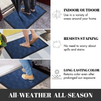 Yimobra Blue Front Entrance Door Mat Outdoor Indoor 36X24 Inch Heavy Duty Doormat Entryway Floor Mat Non Slip Durable Rubber