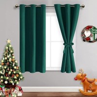 Jiuzhen Emerald Green Blackout Curtains With Tiebacksthermal Insulated Light Blockingnoise Reducing Grommet Curtain Drapes Fo