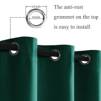 Jiuzhen Emerald Green Blackout Curtains With Tiebacksthermal Insulated Light Blockingnoise Reducing Grommet Curtain Drapes Fo