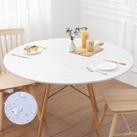 Smiry Round Picnic Tablecloth, Waterproof Elastic Fitted Table Covers For 36