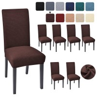 Chair Covers For Dining Room 6 Pack Chair Seat Cover For Dining Room Kitchen, Parsons Chair Covers Dining Chair Slipcover, Chocolate