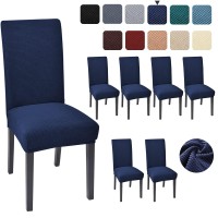 Chair Covers For Dining Room 6 Pack Chair Seat Cover For Dining Room Kitchen, Parsons Chair Covers Dining Chair Slipcover, Navy Blue