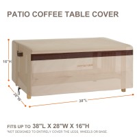 Patioasis Patio Rectangle Coffee Table Cover 38 In X 28 In X 16 In 600D Heavy Duty Outdoor Side Table Covers Waterproof All Weather Resistant Lawn Furniture Cover