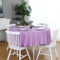 Folins&Home Lavender Round Tablecloth 60 Inch Waterproof Heavy Duty Wrinkle Free Polyester Fabric Table Cloth, Spillproof Washable Table Cover For Parties, Camping, Picnic, Banquet, Indoor And Outdoor