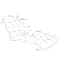 Qilloway Indoor/Outdoor Chaise Lounge Cushion Spring/Summer Seasonal Replacement Cushions. (Light Grey)