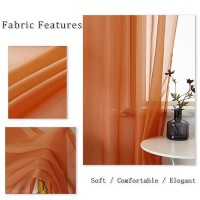 Dualife Terracotta Extra Long Curtains For Bedroom 2 Panel Sets Grommet Sheer Curtains For Living Room 52X120 Inches Long 10 Ft