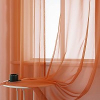 Dualife Terracotta Extra Long Curtains For Bedroom 2 Panel Sets Grommet Sheer Curtains For Living Room 52X120 Inches Long 10 Ft