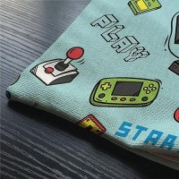 Smooffly Gamer Pillow Covers Decorative Throw Pillow Video Game And Game Handle Pattern Waist Lumbar Cotton Linen Throw Pillow C