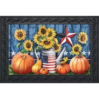 Briarwood Lane American Autumn Primitive Doormat Fall Patriotic Indoor Outdoor 30 X 18