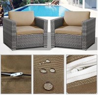 Flymei Patio Cushion Covers 22X22X4 Waterproof Outdoor Cushion Cover Replacement 2Packs Outdoor Seat Cushion Slipcover For Outdo