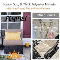 Flymei Patio Cushion Covers 22X22X4 Waterproof Outdoor Cushion Cover Replacement 2Packs Outdoor Seat Cushion Slipcover For Outdo