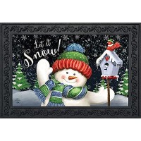 Briarwood Lane Snow Time Snowman Winter Doormat Indoor Outdoor 30 X 18