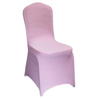 Welmatch Pink Stretch Spandex Chair Covers - 12 Pcs Banquet Events Party Universal Dining Decoration Scuba Elastic Chair Covers Premium (Pink, 12)