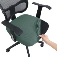 Forcheer Office Desk Chair Seat Covers Water Resistant Jacquard Computer Chair Seat Cushion Slipcovers-Laurel Green