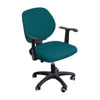 Forcheer Teal Office Chair Cover Water Resistant Stretch Jacquard Elastic Covers 2 Piece For Desk Computer Chair Slipcover Stretchable