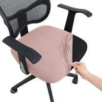 Forcheer Office Desk Chair Seat Covers Water Resistant Jacquard Computer Chair Seat Cushion Slipcovers-Pink