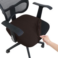 Forcheer Office Desk Chair Seat Covers Water Resistant Jacquard Computer Chair Seat Cushion Slipcovers-Coffee