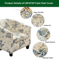 Crfatop 2 Piece Club Chair Slipcover Printed Tub Chair Slipcover Armchair Covers Soft Printed Round Barrel Chair Covers Couch Covers With Elastic Bottom For Bar Counter Living Room,13