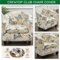 Crfatop 2 Piece Club Chair Slipcover Printed Tub Chair Slipcover Armchair Covers Soft Printed Round Barrel Chair Covers Couch Covers With Elastic Bottom For Bar Counter Living Room,13