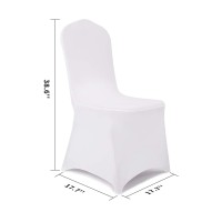 Bricia 50 Pcs White Stretch Spandex Chair Slipcovers, Dining Room Chair Covers Stretch Chair Slipcovers Protector For Wedding, Banquet, And Party