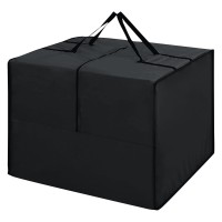 Boyspringg Outdoor Cushion Storage Bag, 32''X32''X24'', Patio Cushion Storage Bag 420D Oxford Cloth Waterproof , Cushion Storage Bag For Patio Furniture, Cushion, Pillow Etc.(Black)