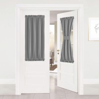 Nicetown Blackout Door Curtain Thermal Insulated Room Darkening Rod Pocket Privacy French Door Panel For Doorways 25 Inch Wid