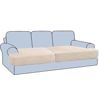 Hversailtex Stretch 2 Piece T Cushion Sofa Slipcovers Individually Sofa Cushion Covers For 2 Cushion Couch Sofa Seat Cushion Co