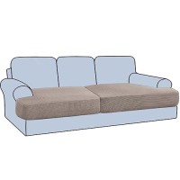 Hversailtex Stretch 2 Piece T Cushion Sofa Slipcovers Individually Sofa Cushion Covers For 2 Cushion Couch Sofa Seat Cushion Co