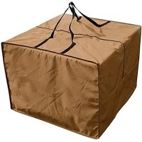 Bicherub Outdoor Cushion Storage Bag Square, Patio Furniture Seat Cushions Storage Bag With Zipper And Handles, 32 L X 32 W X 24 H, Coffee