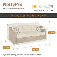 Nettypro Outdoor Sofa Cover Waterproof 3-Seater Patio Couch Cover  Patio Furniture Deep Lounge Sofa Covers With Air Vent And Handle  88