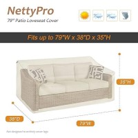 Nettypro Patio Sofa Cover Waterproof 3-Seater Outdoor Couch Cover  Patio Furniture Bench Sofa Covers With Air Vent And Handle  79