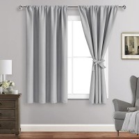 Jiuzhen Curtains For Bedroom Thermal Insulated Blackout Curtains With Tiebacks Room Darkening Drapes Rod Pocket Curtains For