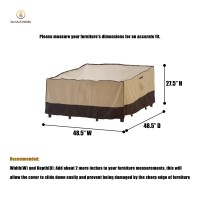 F&J Outdoors Waterproof Outdoor Patio Table Cover Rectangle Small 48.5X48.5X27.5 Inch Eco-Friendly Fabric Uv Resistant 5 Piece Furniture Cover