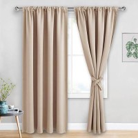 Jiuzhen Blackout Curtains For Bedroom Thermal Insulated Room Darkening Noise Reducing 52 X 84 Inch Length Curtains For Living