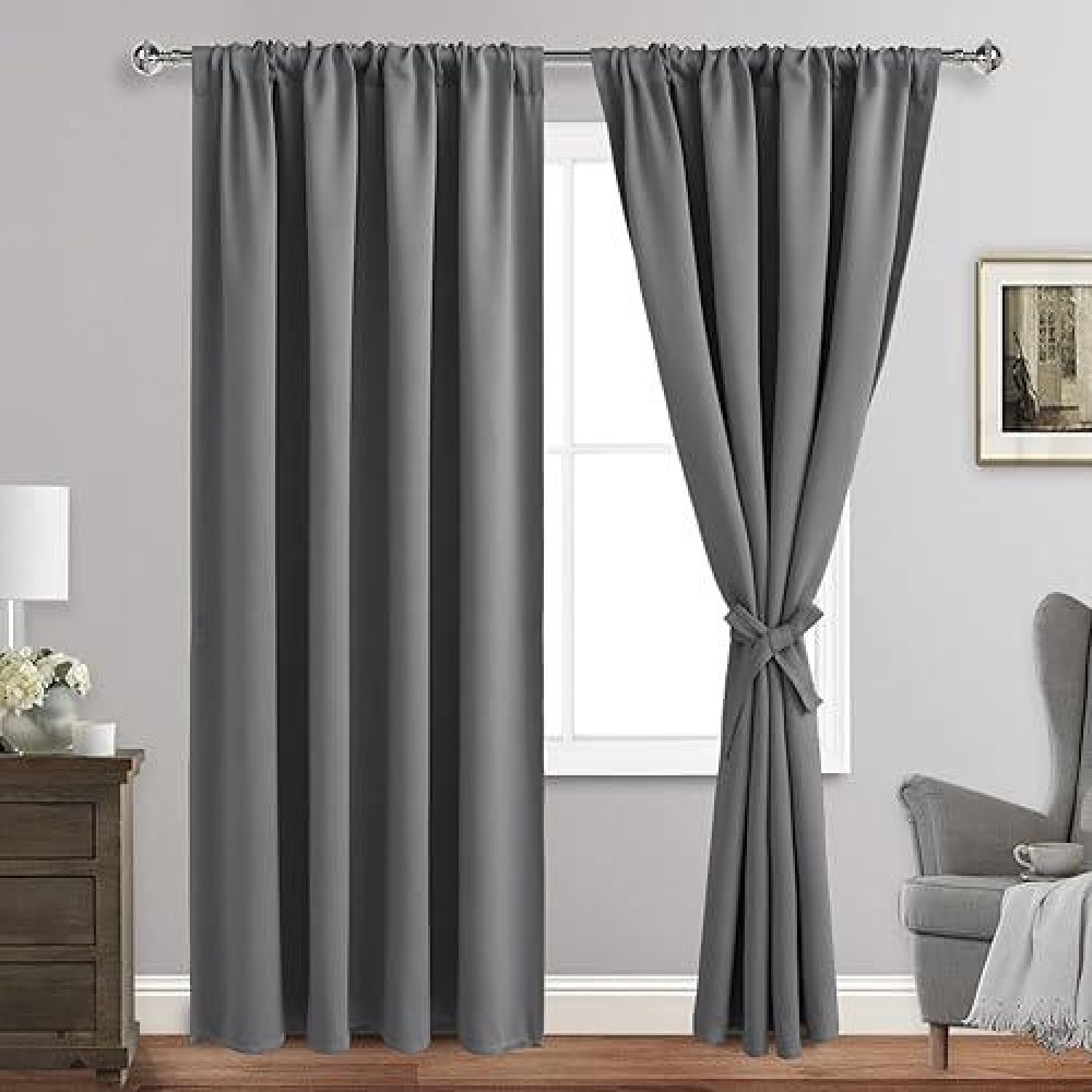 Jiuzhen Blackout Curtains For Bedroom Thermal Insulated Room Darkening Noise Reducing 52 X 84 Inch Length Curtains For Living