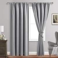 Jiuzhen Curtains For Bedroom Thermal Insulated Blackout Curtains With Tiebacks Room Darkening Curtains Energy Saving Noise