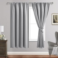 Jiuzhen Curtains For Bedroom Thermal Insulated Blackout Curtains With Tiebacks Room Darkening Curtains Energy Saving Noise