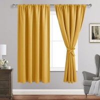 Jiuzhen Blackout Curtains For Bedroom Thermal Insulated Room Darkening Noise Reducing 52 X 63 Inch Length Curtains For Living