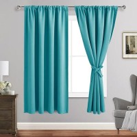 Jiuzhen Blackout Curtains For Bedroom Thermal Insulated Room Darkening Noise Reducing 52 X 63 Inch Length Curtains For Living