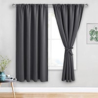 Jiuzhen Blackout Curtains For Bedroom Thermal Insulated Room Darkening Noise Reducing 52 X 63 Inch Length Curtains For Living