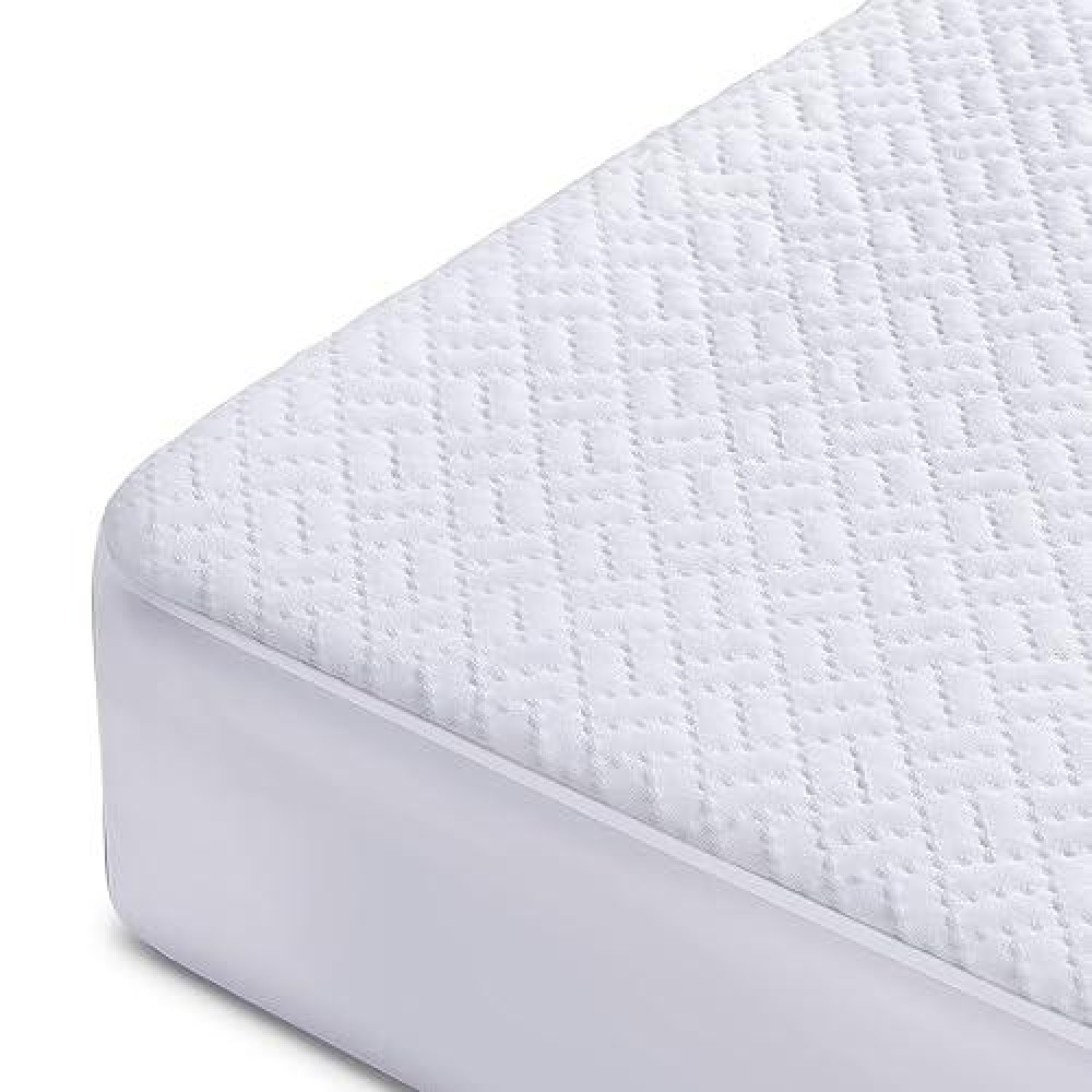 Hanherry 100 Waterproof Mattress Protector King Size Mattress Cover 3D Air Fabric Cooling Mattress Pad Cover Smooth Soft Breat