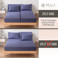 Bella Coterie Luxury Split King Bamboo Sheet Set Organically Grown Ultra Soft Cooling For Hot Sleepers 18 Deep Pocket